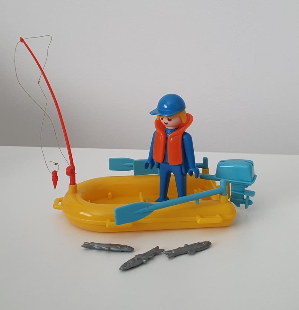 Playmobil visser in rubberboot 3574 vintage, Kinderen en Baby's, Ophalen of Verzenden, Gebruikt