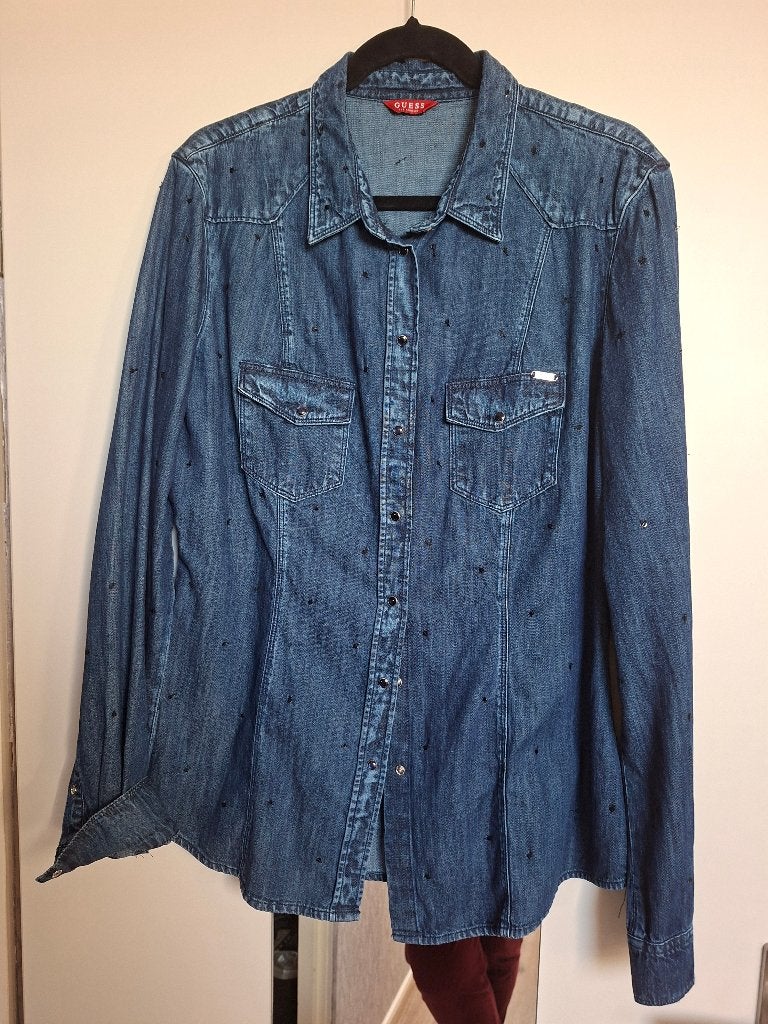 Spijkerblouse van Guess, Guess, Blauw, Maat 42/44 (L), Nieuw