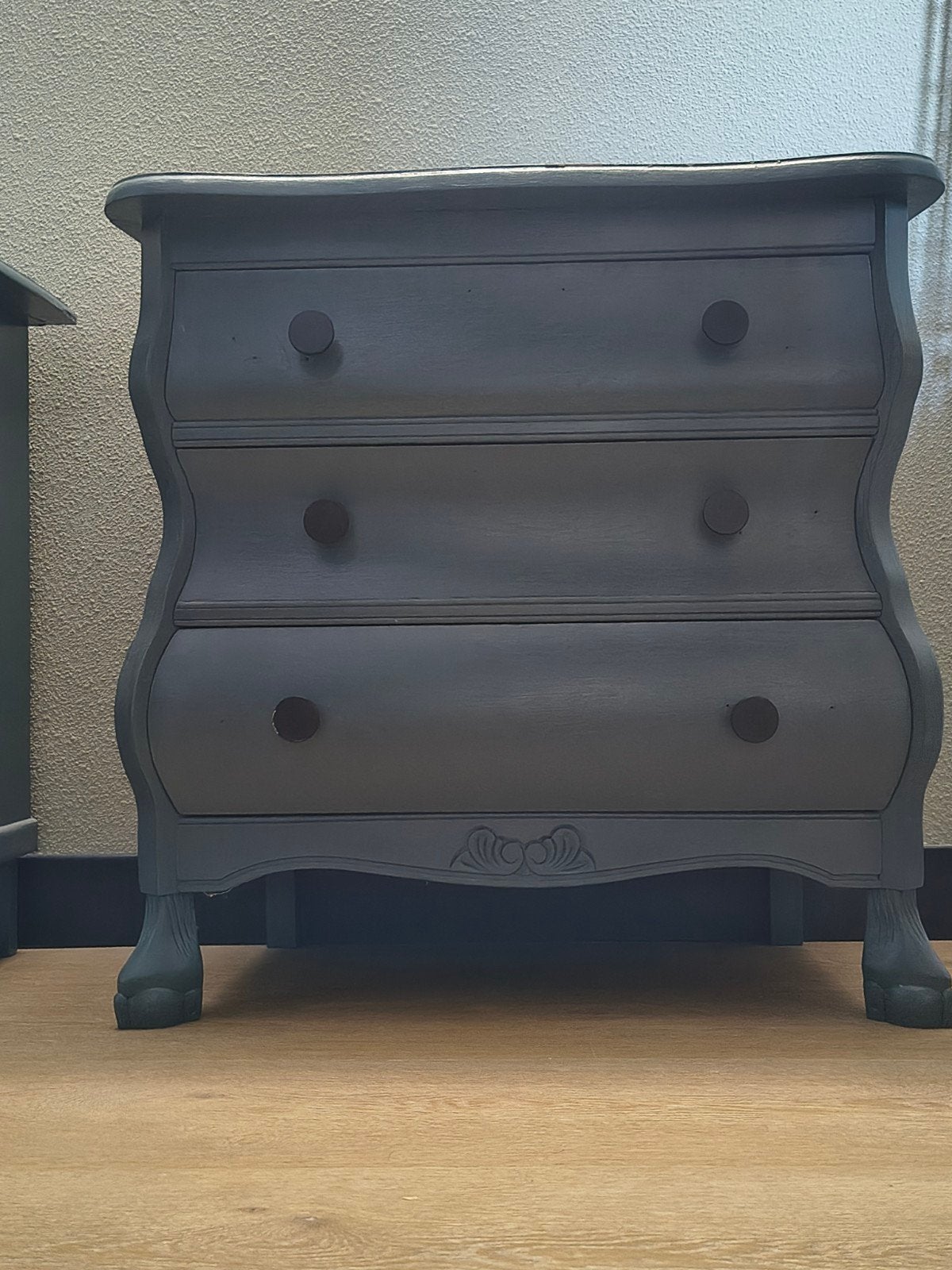 2 donkerblauwe buikkastjes - gemakkelijk overschilderbaar, Ophalen, Gebruikt, 50 tot 100 cm, Met lade(s)