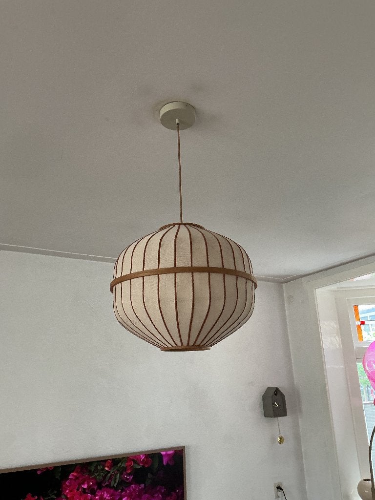 Hanglamp, Ophalen, Zo goed als nieuw, Natuurlijk materiaal, E27 (groot)