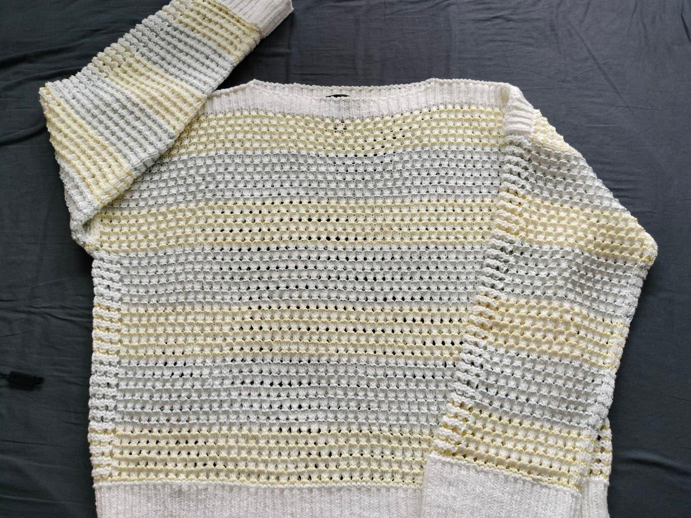 Marc Cain Sport ajour Trui - Geel/Blauw/Wit - Maat 40, Kleding | Dames, Maat 38/40 (M), Blauw, Nieuw, Ophalen of Verzenden