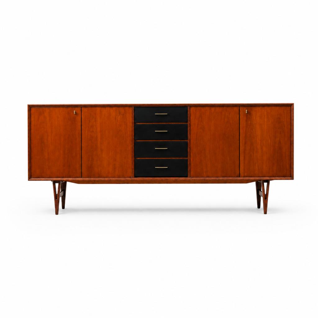 Mid century design dressoir ( Van Pelt), Huis en Inrichting, Ophalen, Gebruikt, Met deur(en), 200 cm of meer