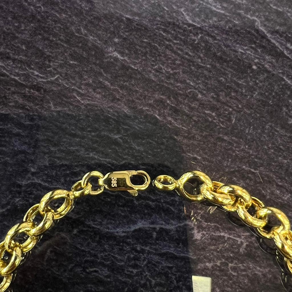 14 karaat gouden jasseron armband schakel dik model, Ophalen of Verzenden, Nieuw, Goud
