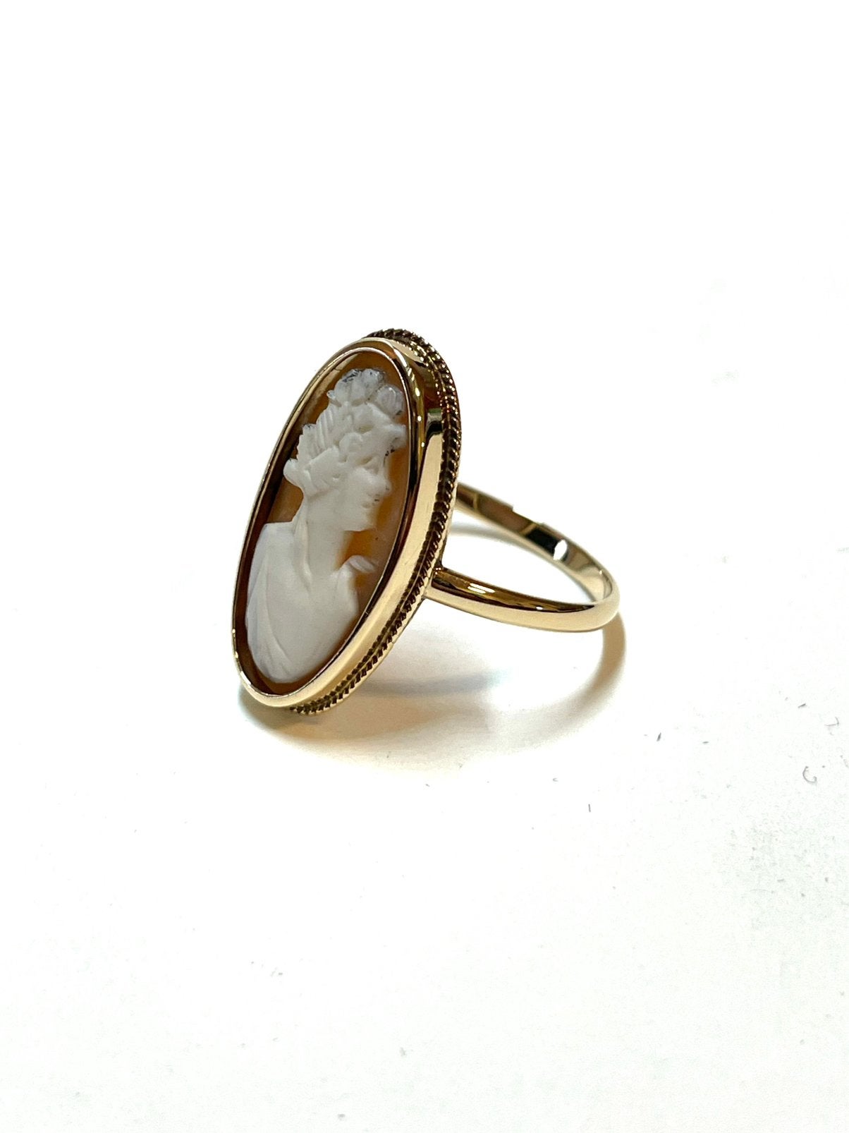 14k gouden ring met een camee, 18 tot 19, -, -, Ophalen of Verzenden