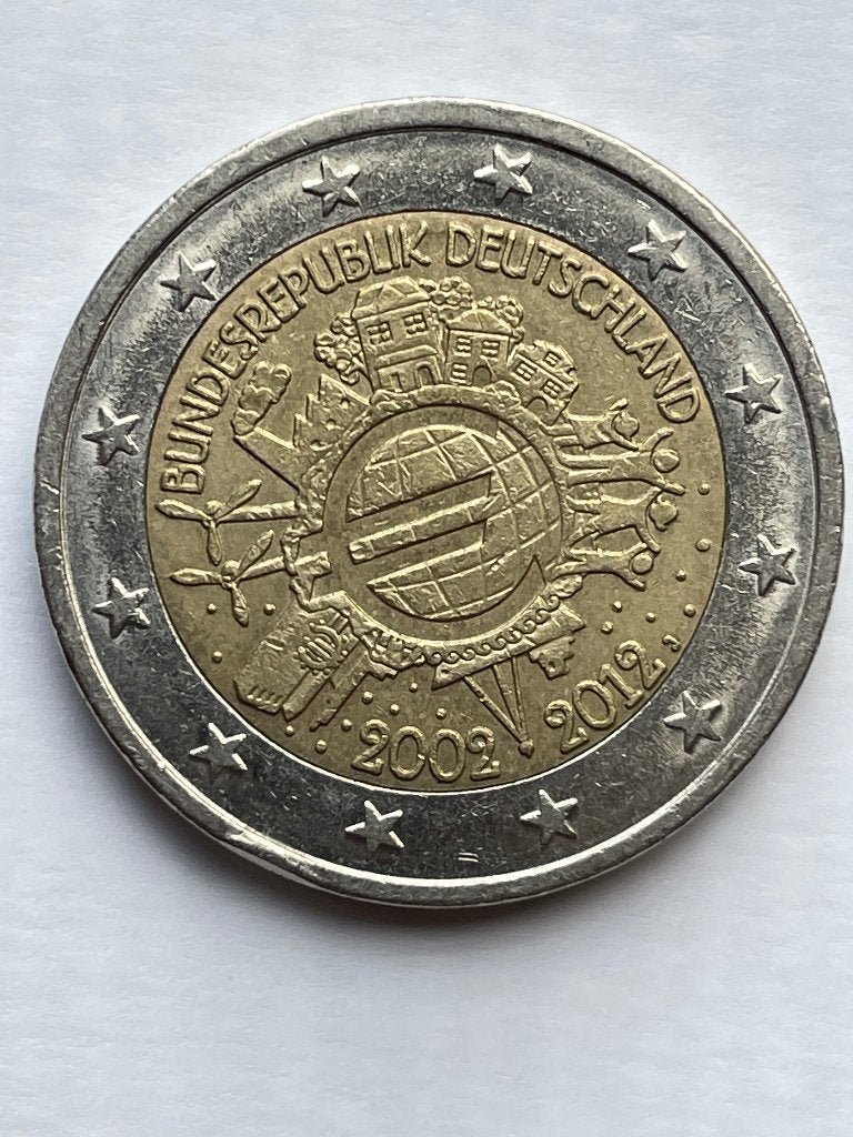 Duitsland 2 Euro 2012 10 jaar Euro, Ophalen of Verzenden, Duitsland, 2 euro, Losse munt