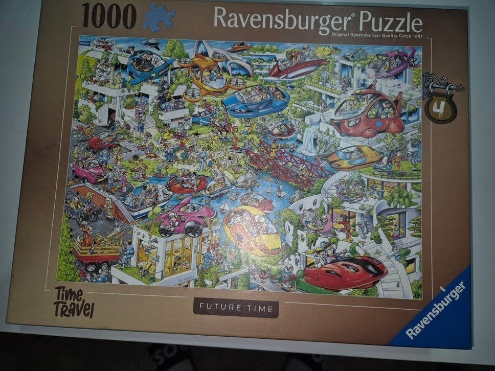 Ravensburger Time Travel Future Time 1000 stukjes puzzel, Hobby en Vrije tijd, Denksport en Puzzels, Ophalen of Verzenden, 500 t/m 1500 stukjes