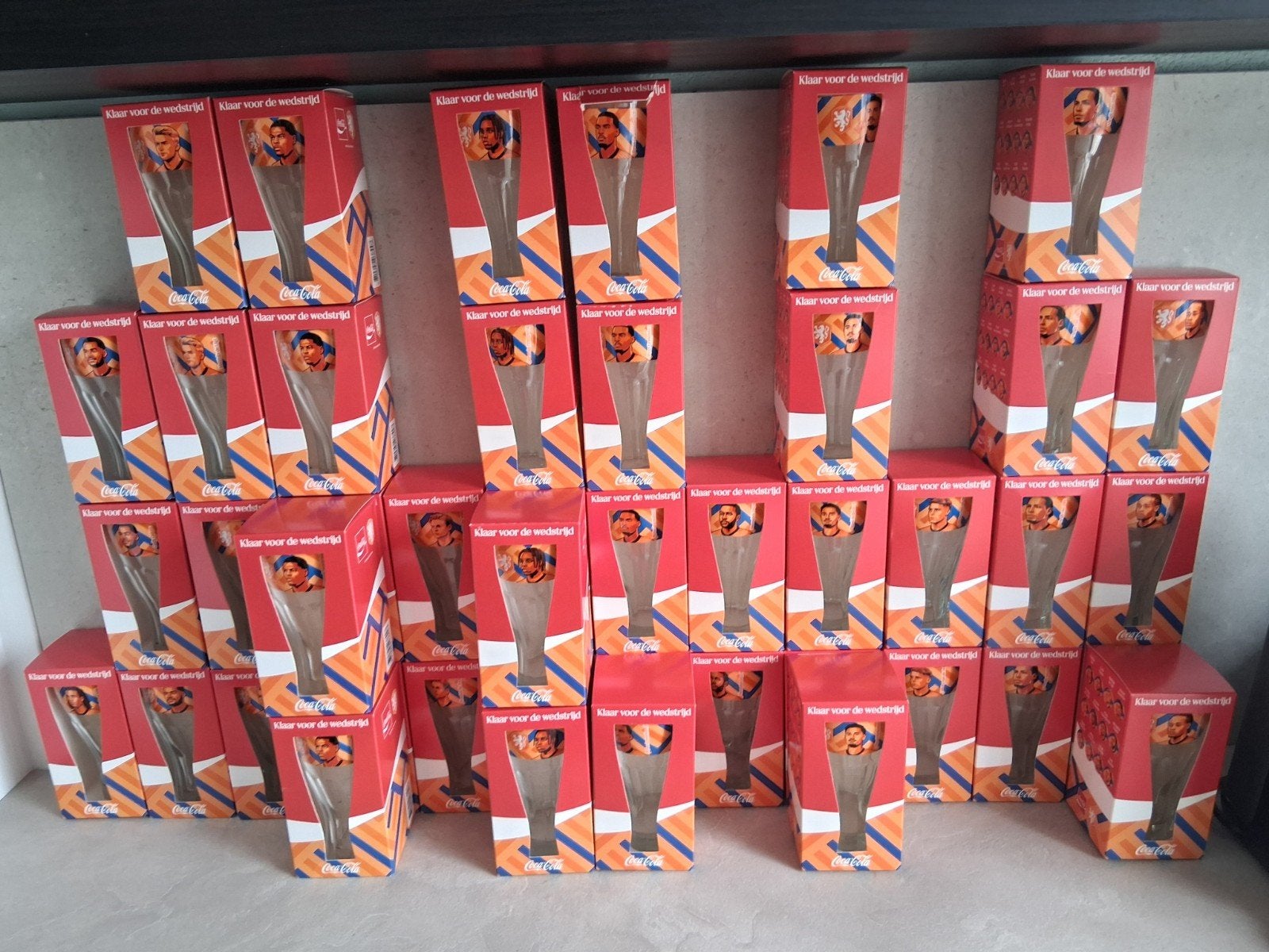 Complete set van 12 WK Coca-Cola glazen met voetballers, Ophalen, Nieuw, Meerkleurig, Overige merken