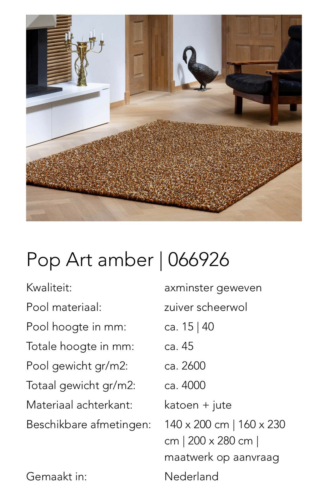 Brink en Campman Pop Art Yellow/Amber splinternieuw200 x 280, Huis en Inrichting, Ophalen, Nieuw, Rechthoekig, 200 cm of meer