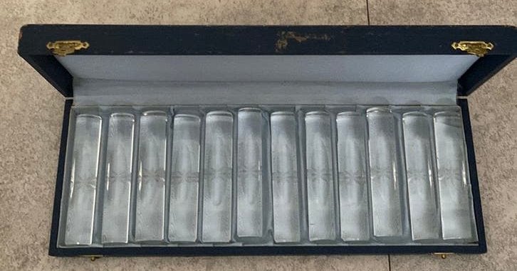 12 kristallen messenleggers, Ophalen of Verzenden