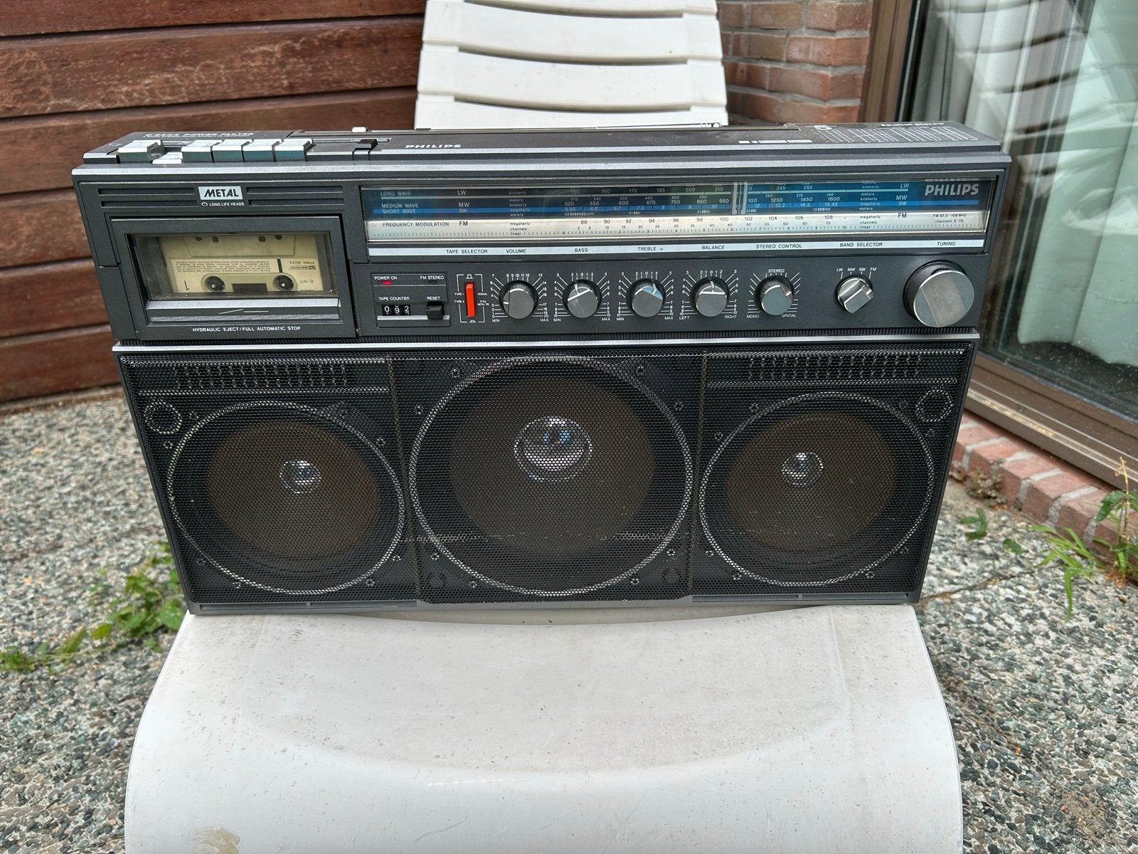 Philips  D8444 Power Player Ghettoblaster - Radio Cassette, Audio, Tv en Foto, Radio's, Ophalen of Verzenden, Gebruikt, Radio