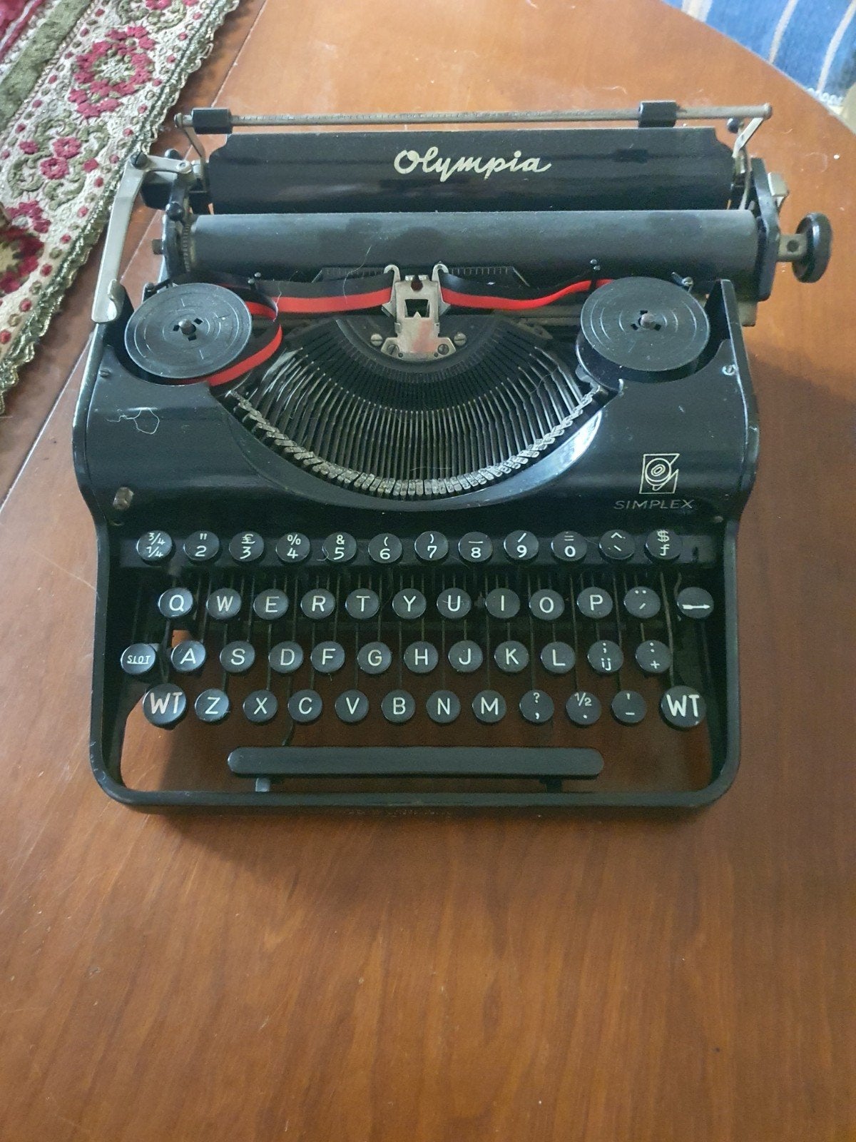 Olympia Simplex Vintage typemachine uit de jaren 40, Diversen, Typemachines, Ophalen of Verzenden, Gebruikt
