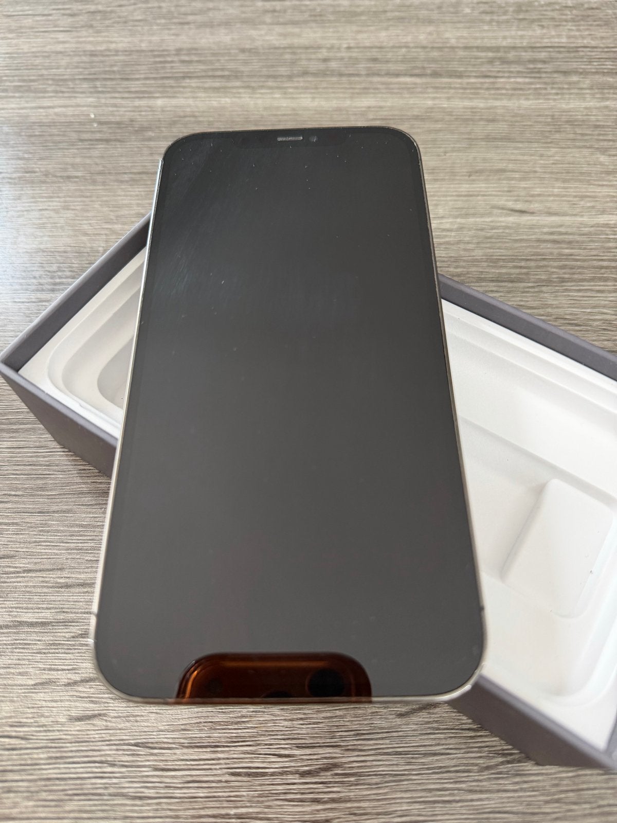 iPhone 12 Pro Max met hoesje en oplader