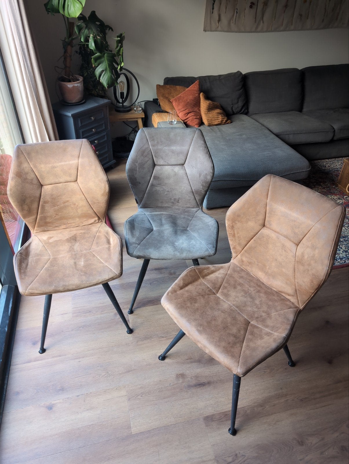 3 MXSOFA stoelen: moeten snel weg, Ophalen, Gebruikt, Grijs, Drie