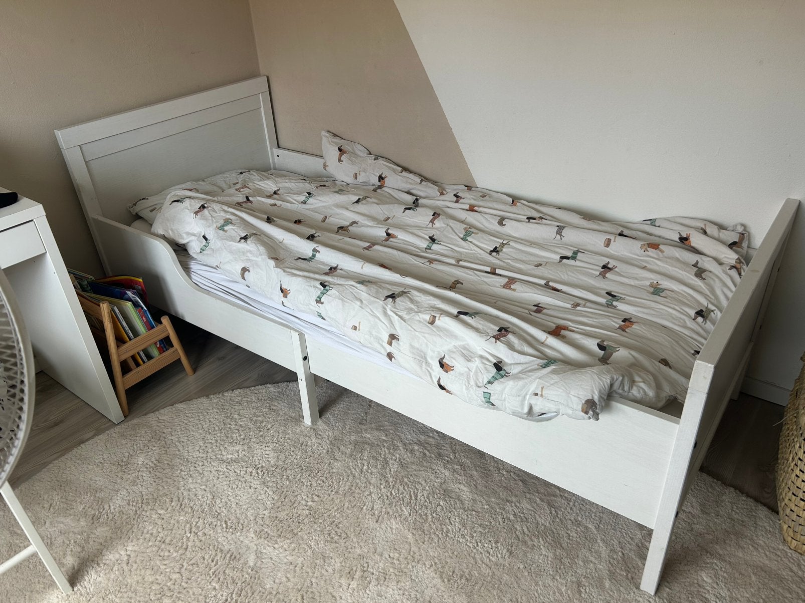 Ikea meegroeibed inclusief lattenbodem en meegroeimatras!, Ophalen, 70 tot 85 cm, Zo goed als nieuw, Lattenbodem