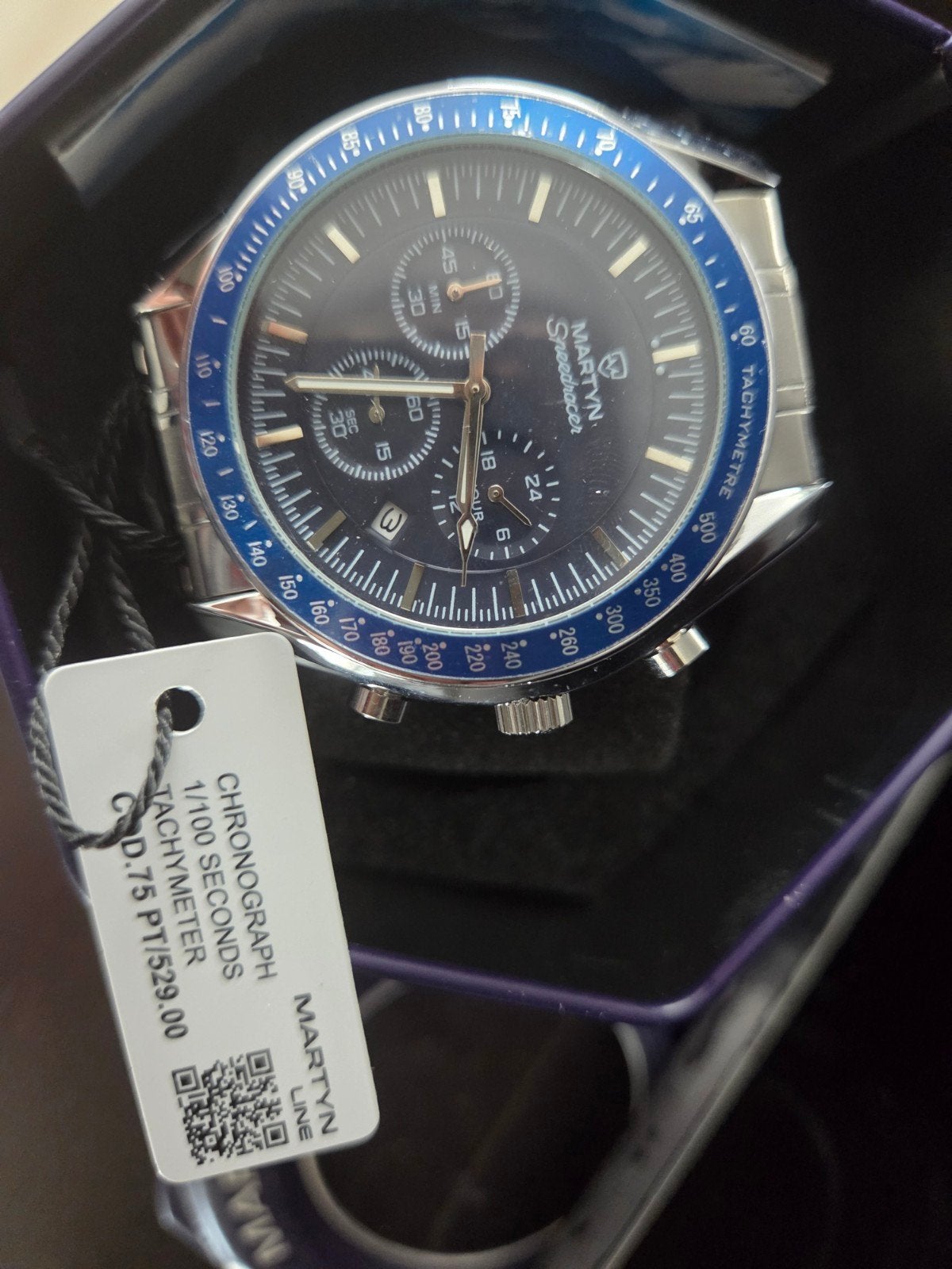 Martyn Speedracer Chronograaf Tachymeter Horloge - Nieuw, Sieraden, Tassen en Uiterlijk, Horloges | Heren, Overige merken, Staal