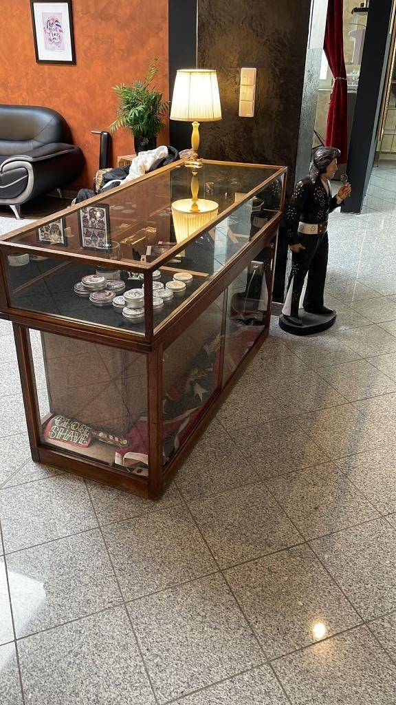 barber balie kassa old school vitrine kast lamp, Ophalen, Gebruikt, 50 tot 100 cm, 150 tot 200 cm
