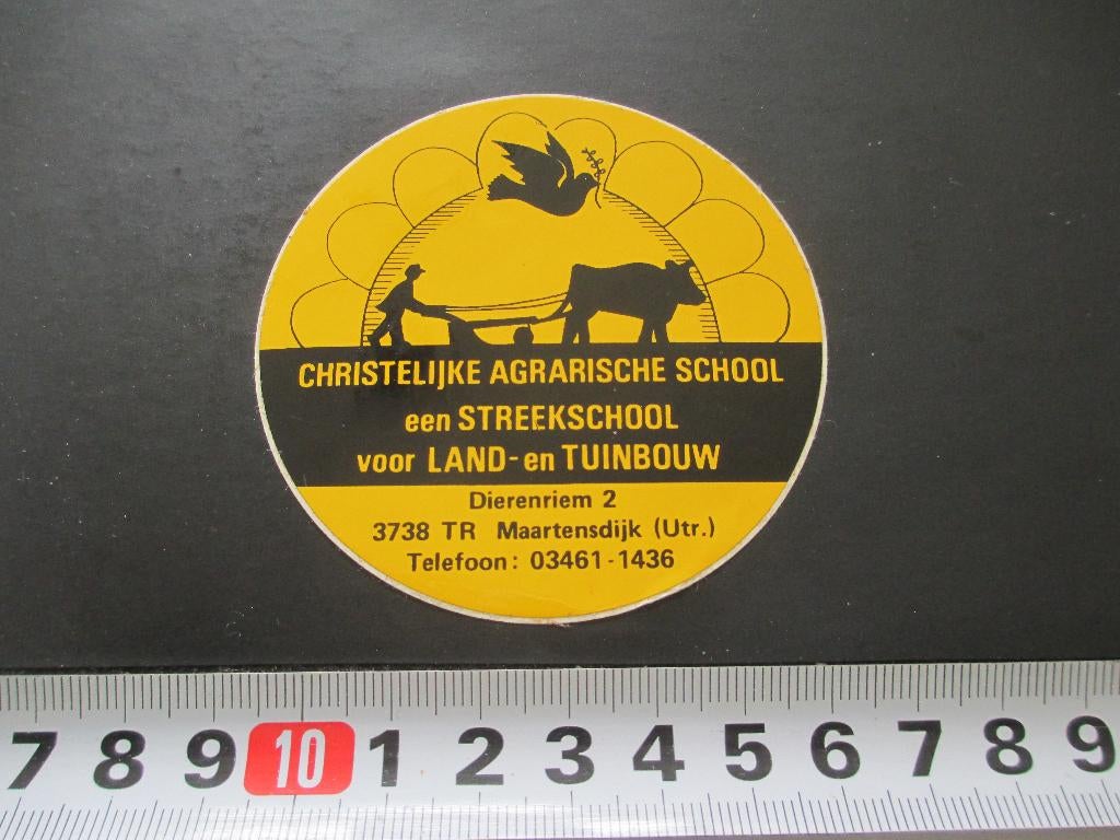 sticker maartensdijk chr agrarische school land- en tuinbouw, Ophalen, Zo goed als nieuw