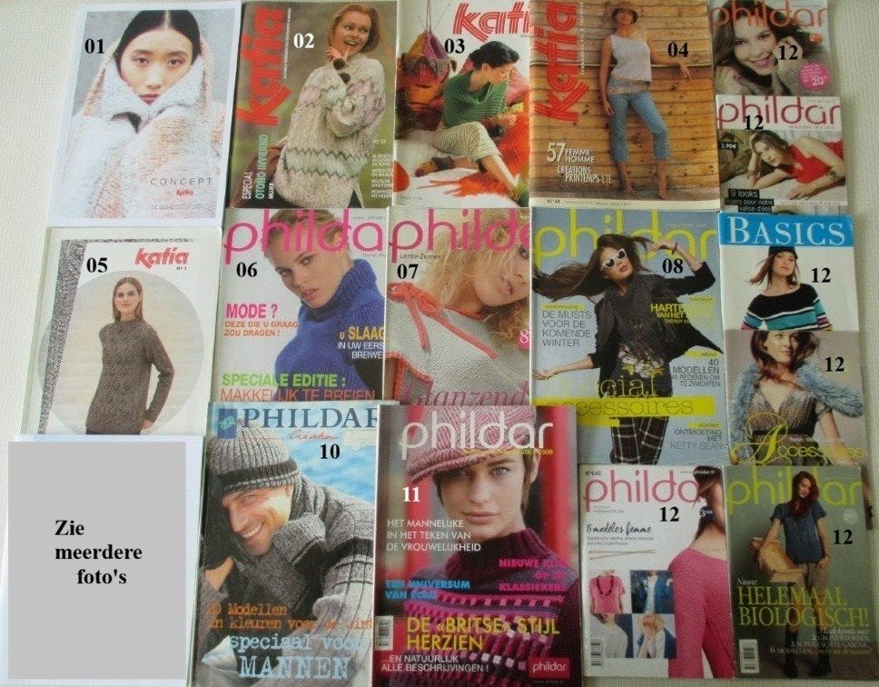 Breiboeken Katia,Phildar,Filatie,Lana Grossa,magazine,, Verzenden, Zo goed als nieuw, Breien of Haken, Patroon of Boek
