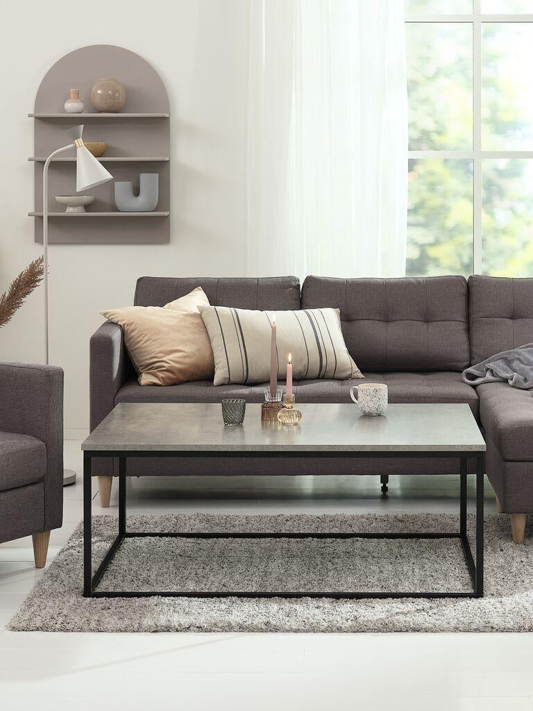 Salontafel DOKKEDAL Jysk 75x115 betonlook, Ophalen, Gebruikt, 100 tot 150 cm, 50 tot 100 cm