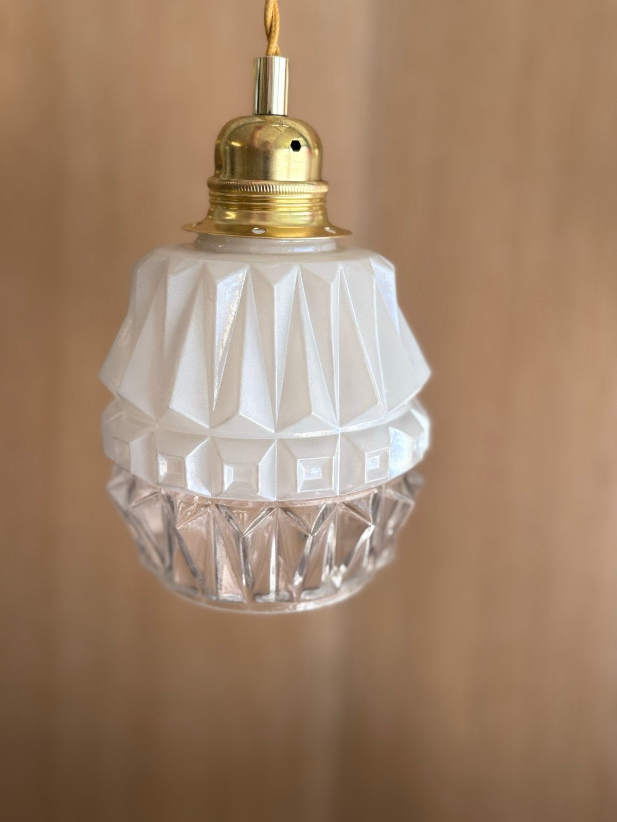 Vintage glazen lampenkapjes, Huis en Inrichting, Wit, Overige merken, Gebruikt, Glas