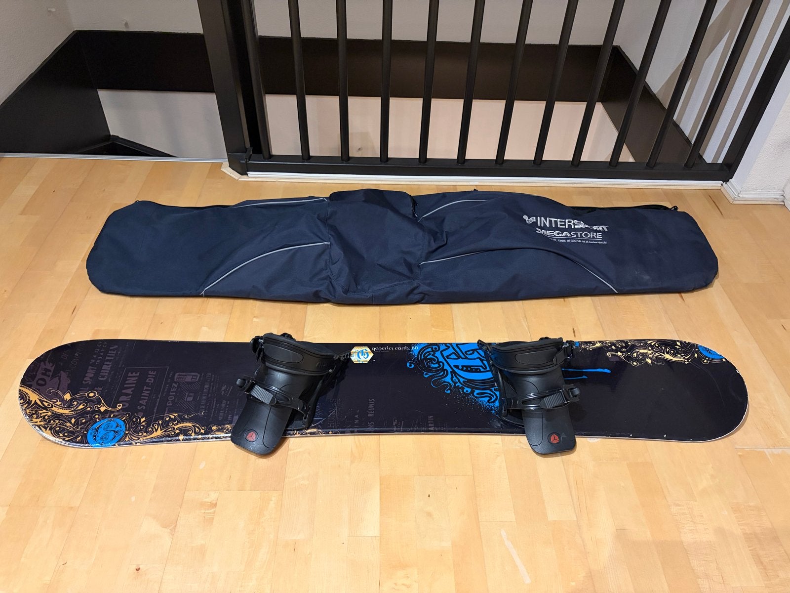 Snowboard set met bindingen, schoenen en tas, Sport en Fitness, Ophalen, Gebruikt, Board