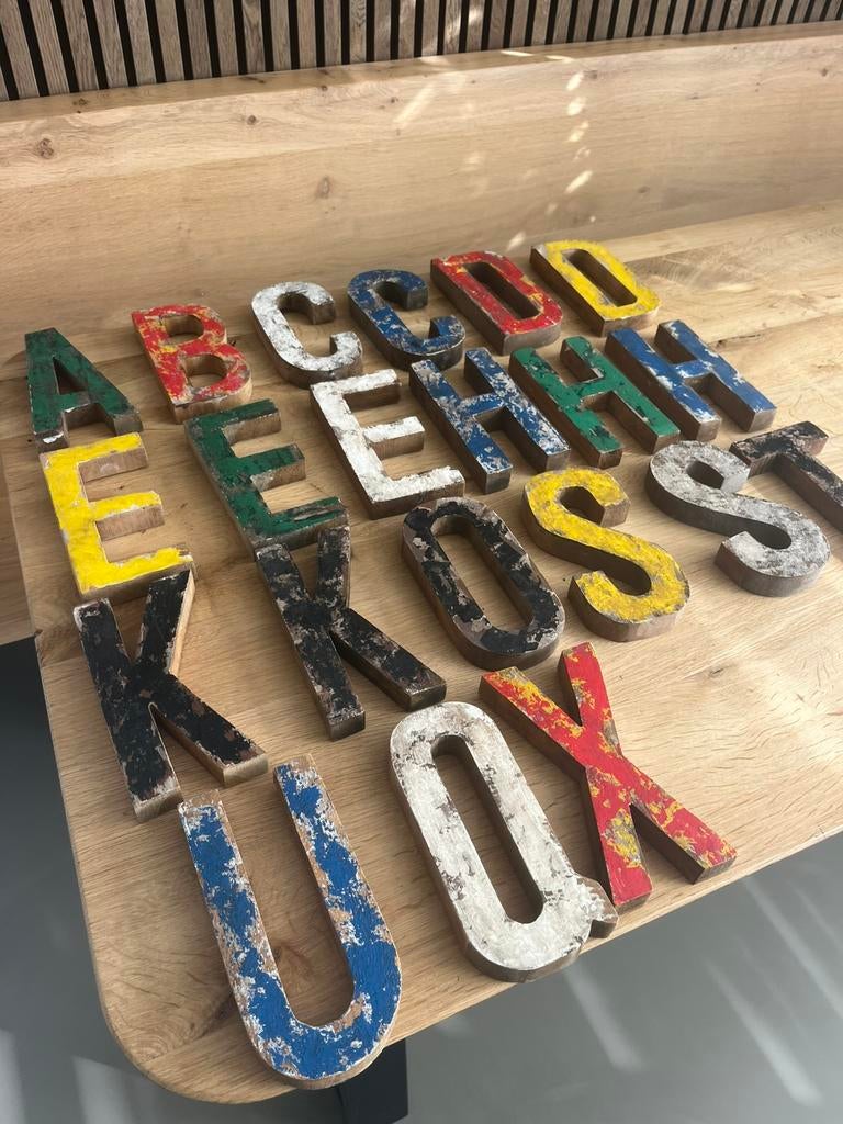 Woood (sloop)houten letters, Huis en Inrichting, Ophalen of Verzenden, Zo goed als nieuw