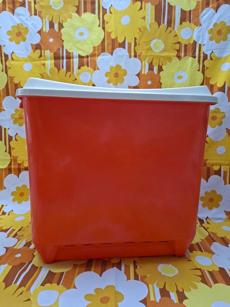 Vintage oranje wasmand, Ophalen of Verzenden