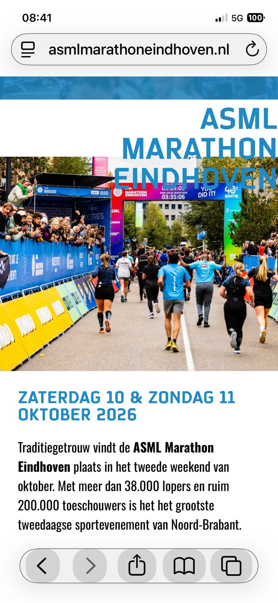 Startbewijs wave 3 kwart marathon ASML Eindhoven, Eén persoon, Oktober