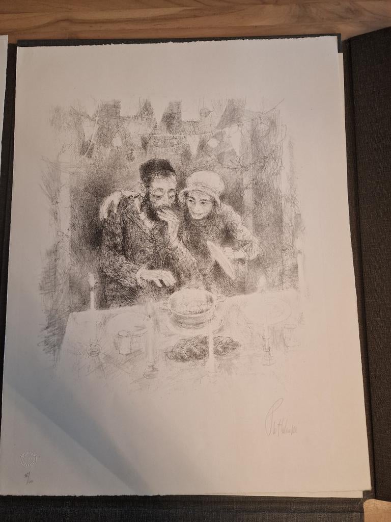 Piet Klaasse - Joods stelletje - Litho/Tekening, Antiek en Kunst, Kunst | Tekeningen en Foto's, Ophalen of Verzenden