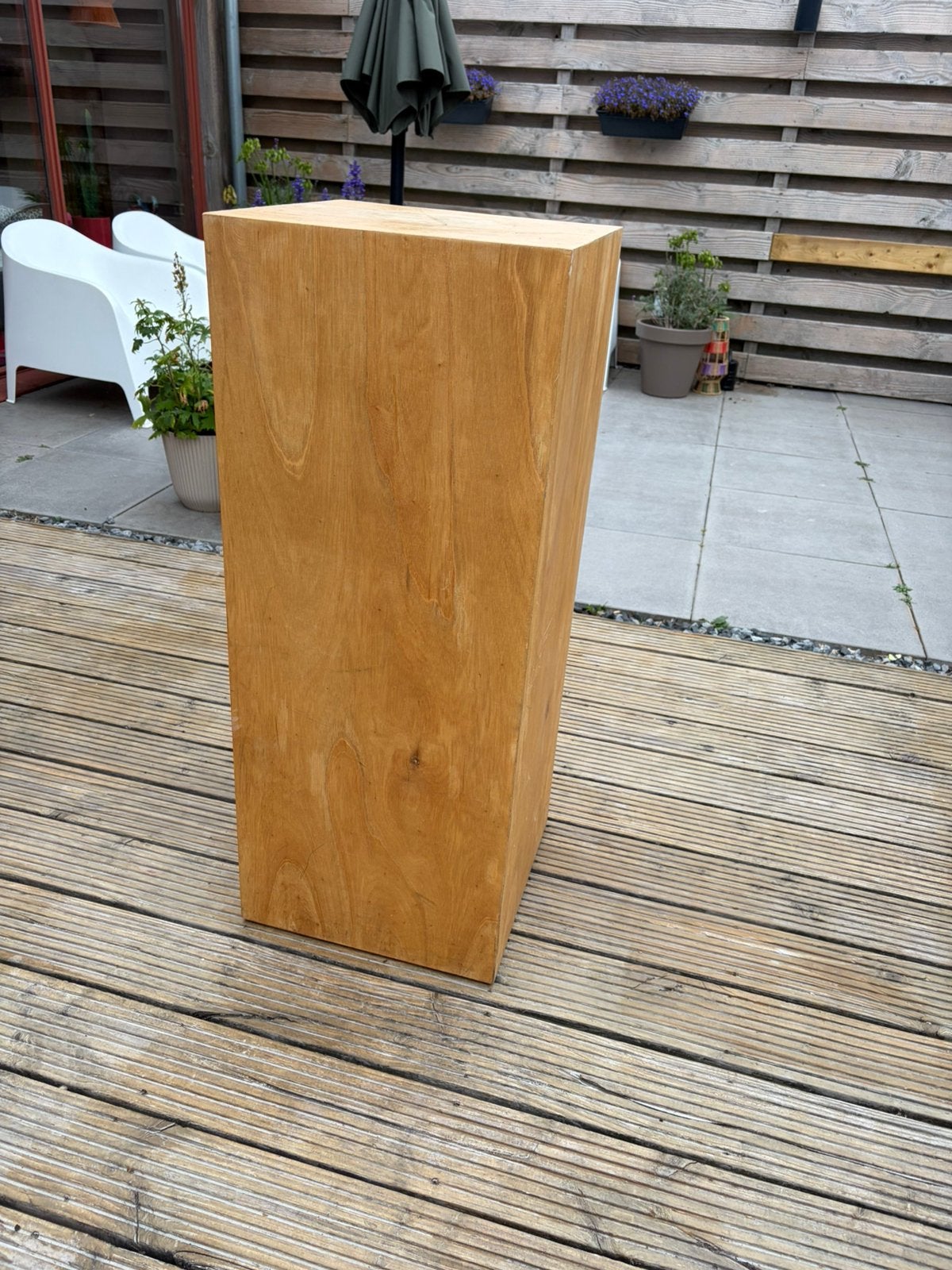 MDF zuil / sokkel 100 x 40 x 40 cm – houtlook, Ophalen, Gebruikt