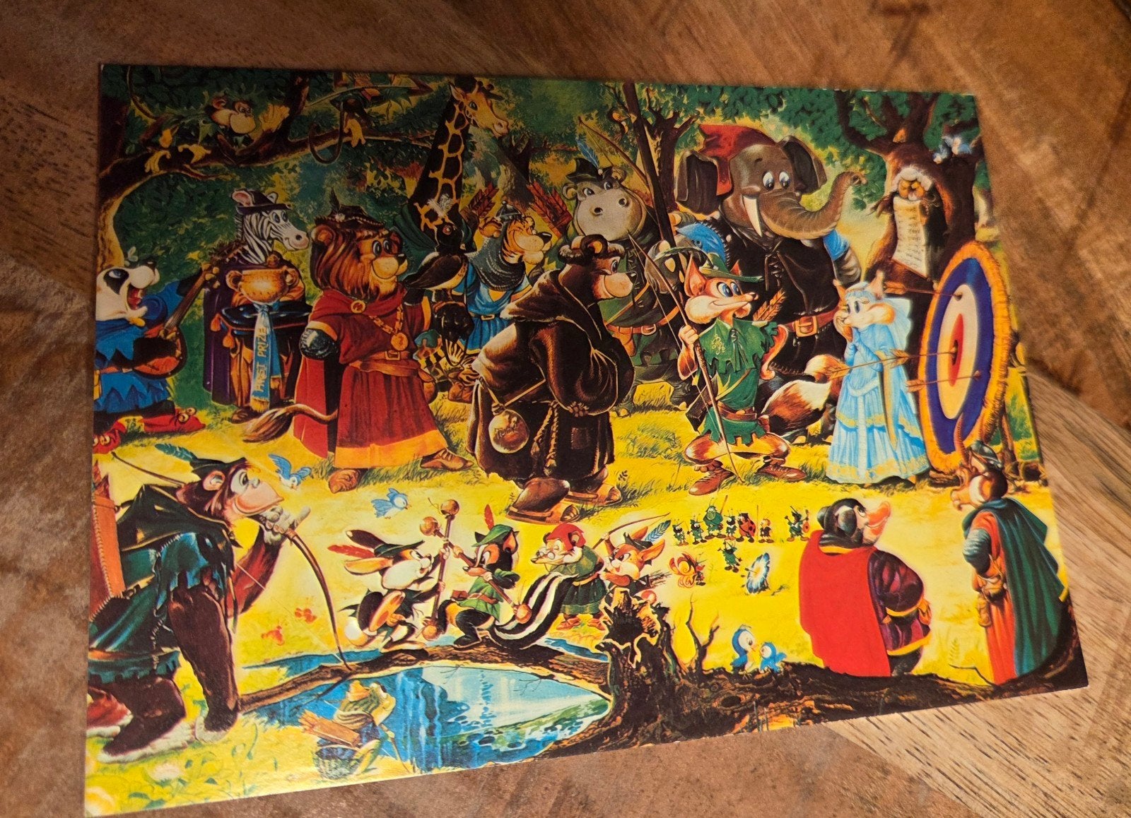 Vintage Robin Hood Ansichtkaart - Sprookjesbos Dieren, Verzamelen, Verzenden, 1980 tot heden, Ongelopen, Kinderen