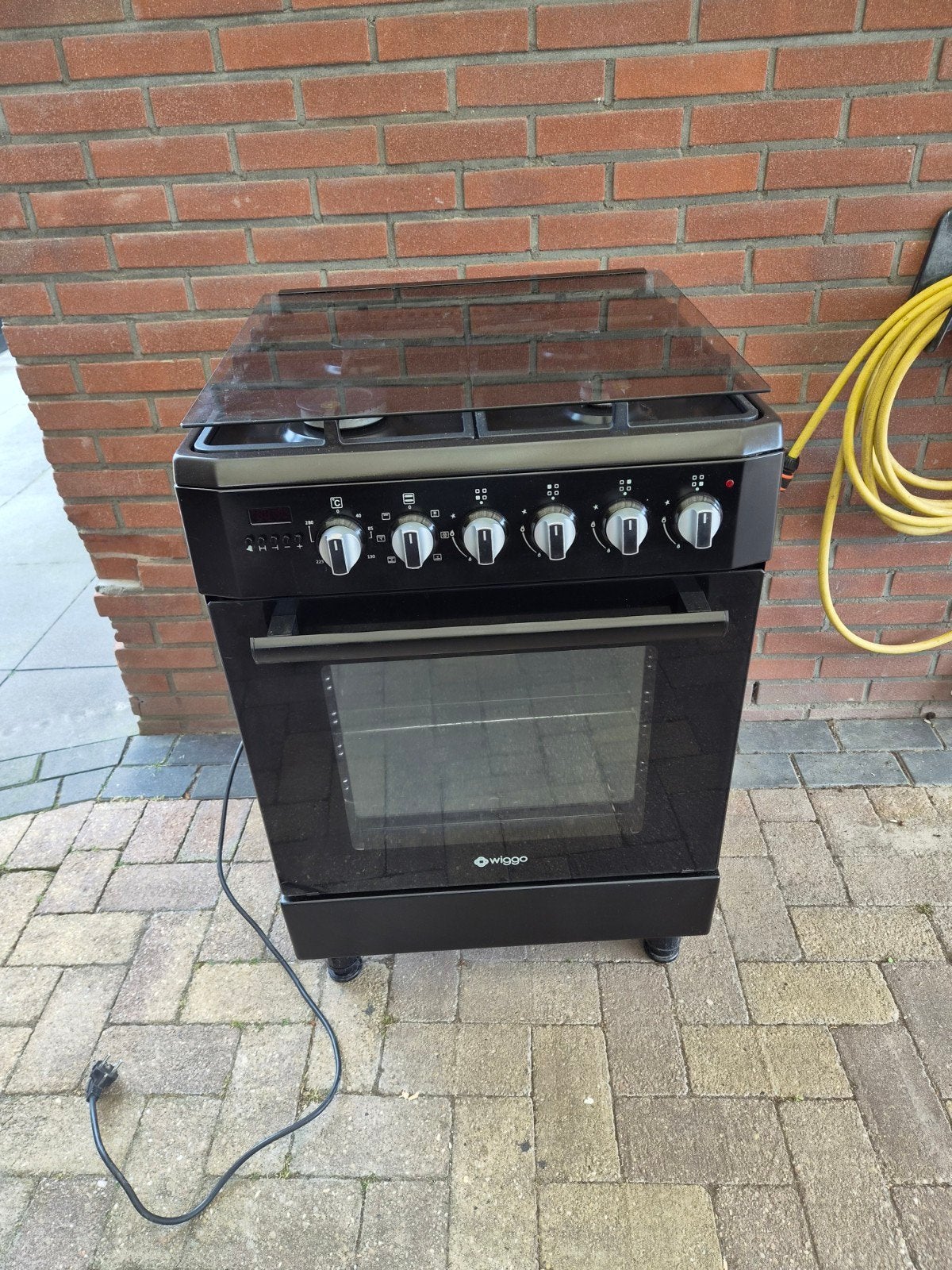 Gasfornuis  met oven, Witgoed en Apparatuur, Fornuizen, Gebruikt, Gas, Vrijstaand, 85 tot 90 cm