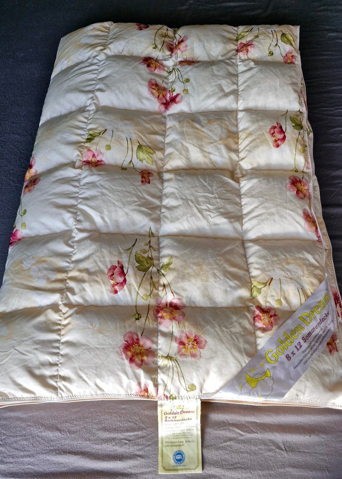 Golden Dream  Zomerdekbed 135x200 cm - Ganzendons, Eenpersoons, Wit, Nieuw, Dons en Veren