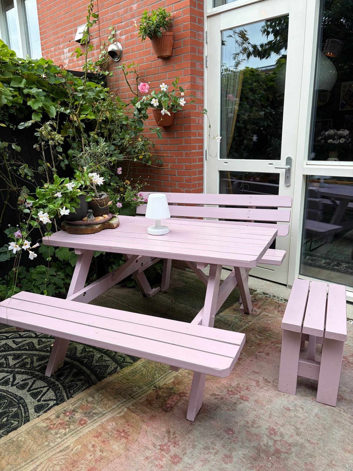 Picknicktafel set, Ophalen, Zo goed als nieuw, Inklapbaar, Rechthoekig