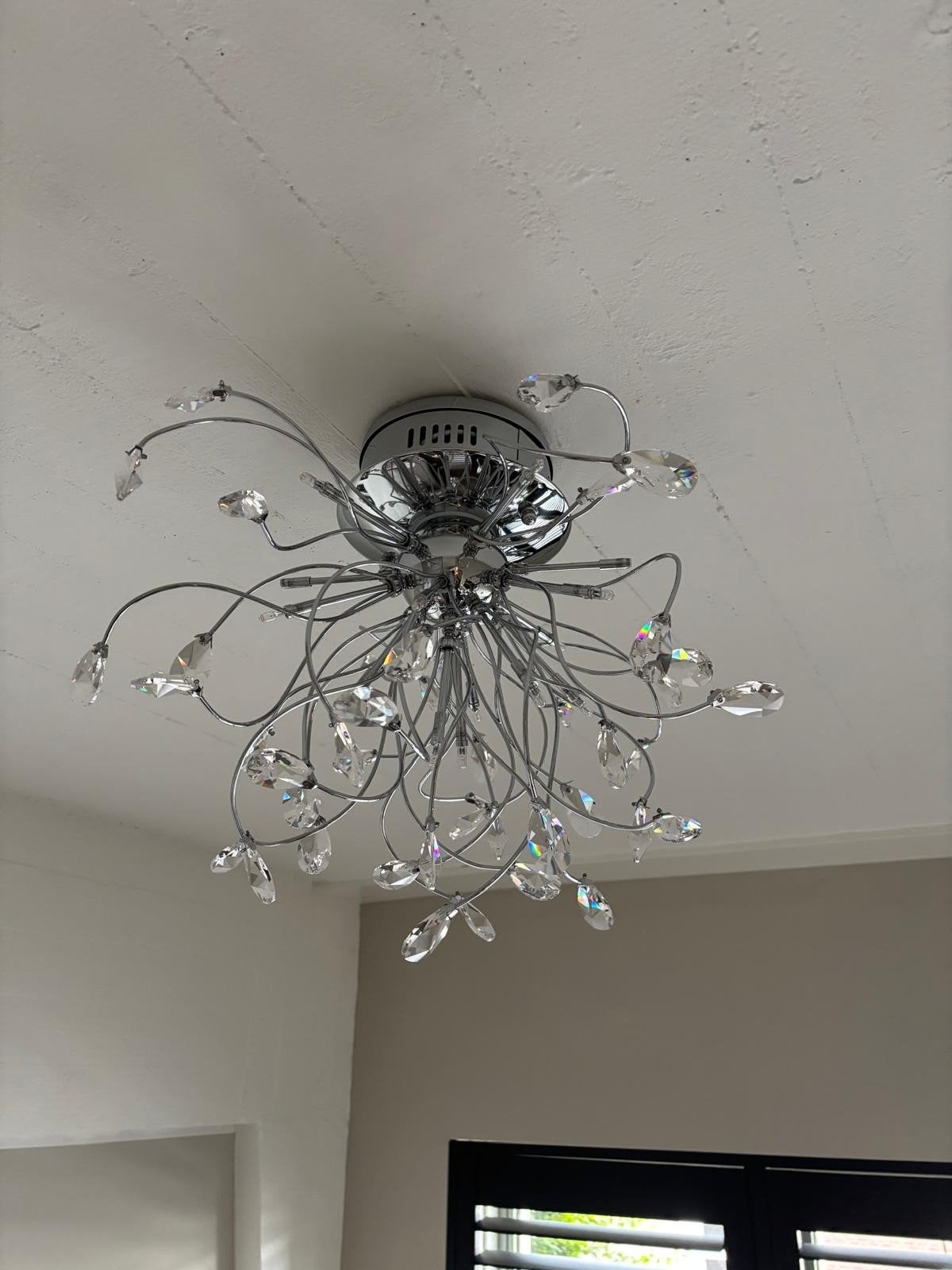 Aparte lamp met glaskristallen, Huis en Inrichting, Ophalen, Zo goed als nieuw
