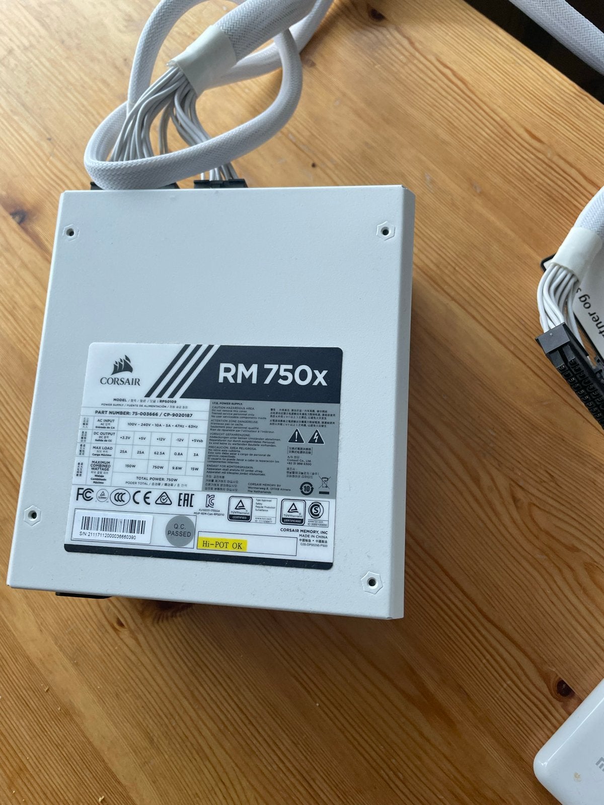 Corsair RM750x 750W, Computers en Software, Interne voedingen, Ophalen of Verzenden, Gebruikt