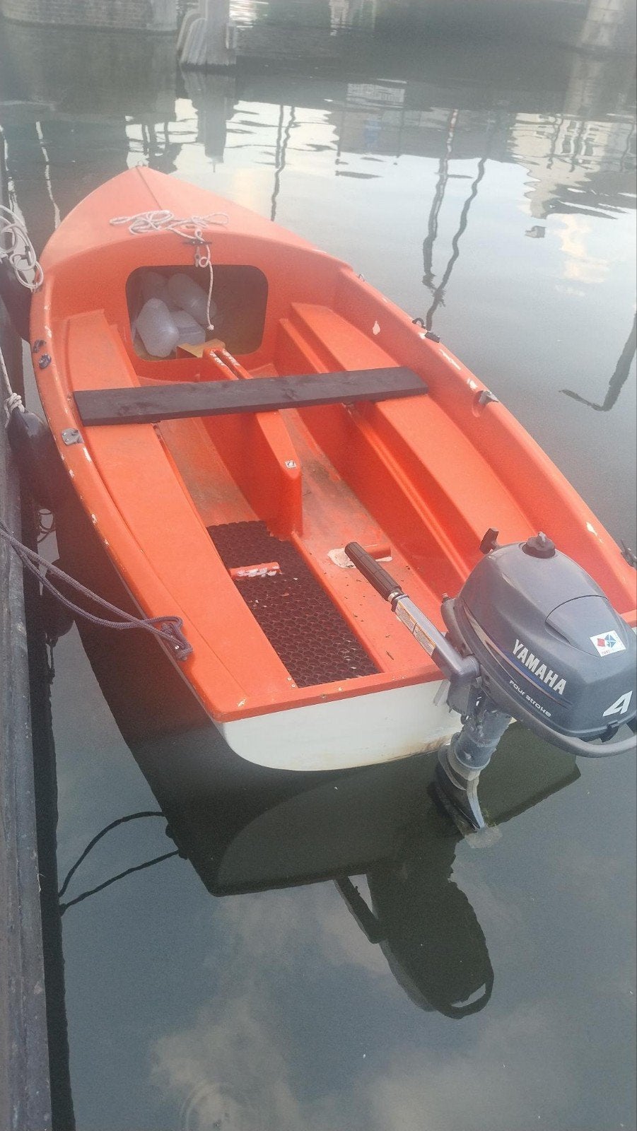 Polyester bootje 3.65 x 1.60 - Exclusief buitenboordmotor, Ophalen, Gebruikt