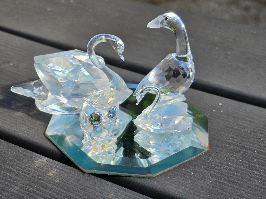 7 mooie Swarowski beeldjes op ronde spiegeltjes, Verzamelen, Swarovski, Ophalen of Verzenden, Zo goed als nieuw, Figuurtje