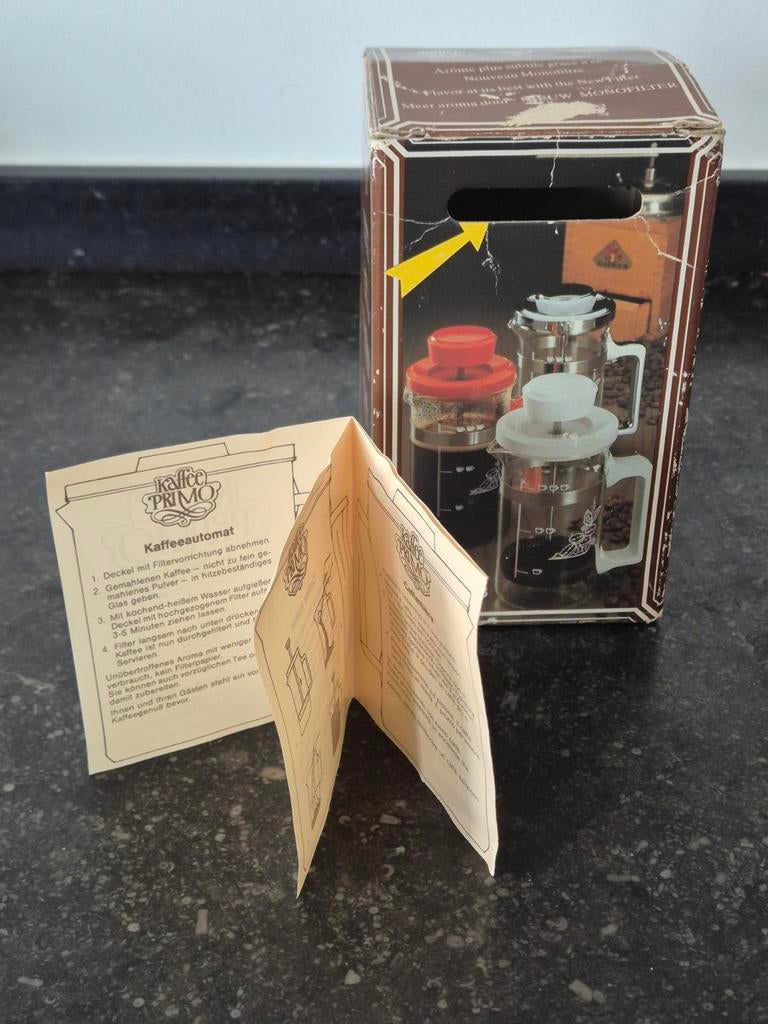 Vintage koffiezetter, Nieuw, Ophalen of Verzenden, Wit, Glas