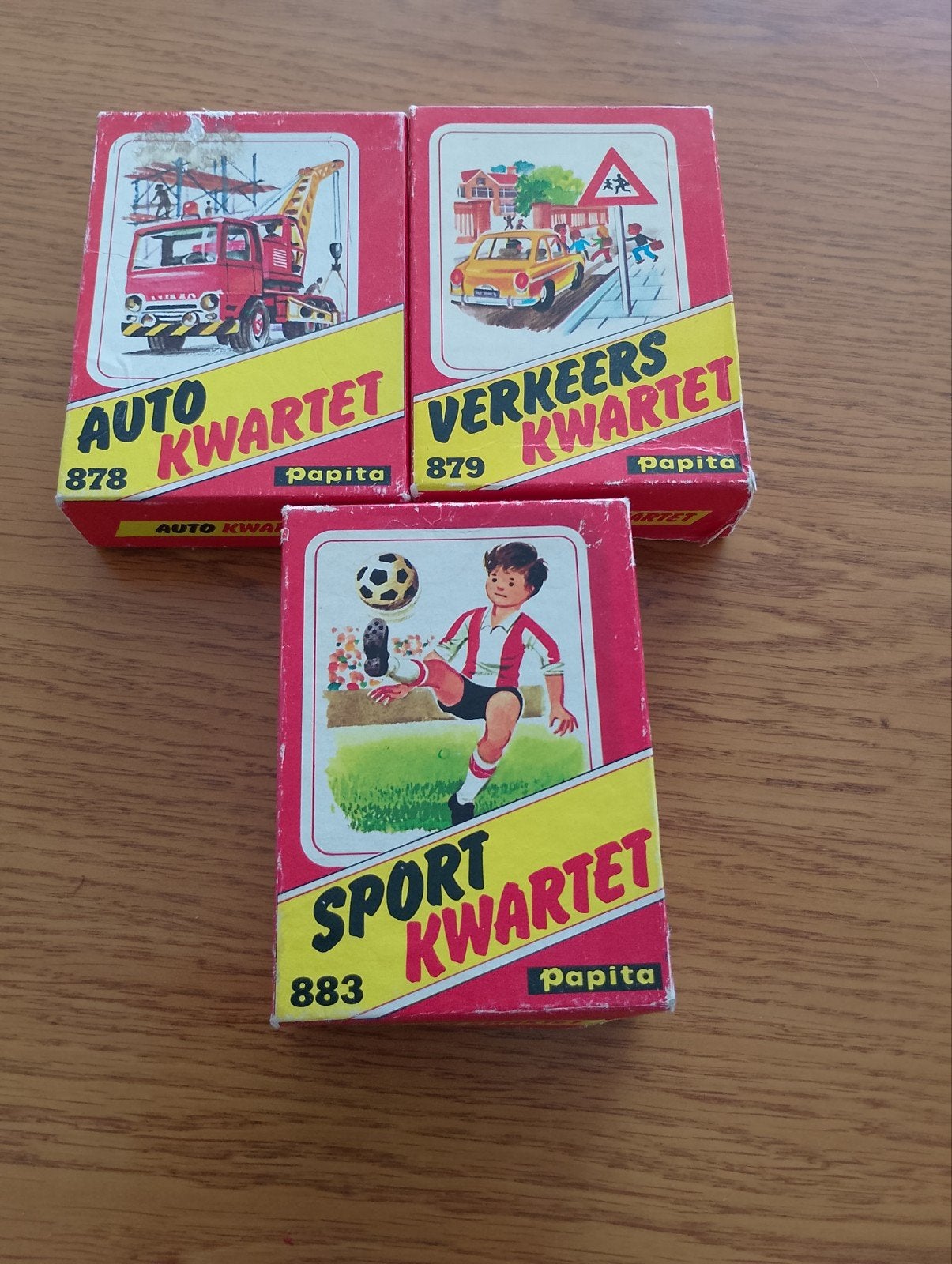 Papita Kwartet Spellen: Auto, Verkeer, Sport (3 stuks), Ophalen, Gebruikt, Kwartet(ten)