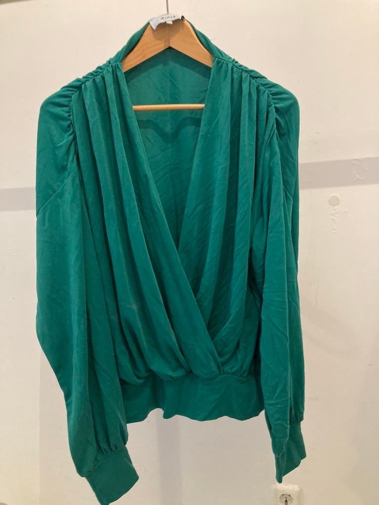 Minus Groene Wikkelblouse Maat XL, Kleding | Dames, Minus, Maat 42/44 (L), Nieuw, Ophalen of Verzenden