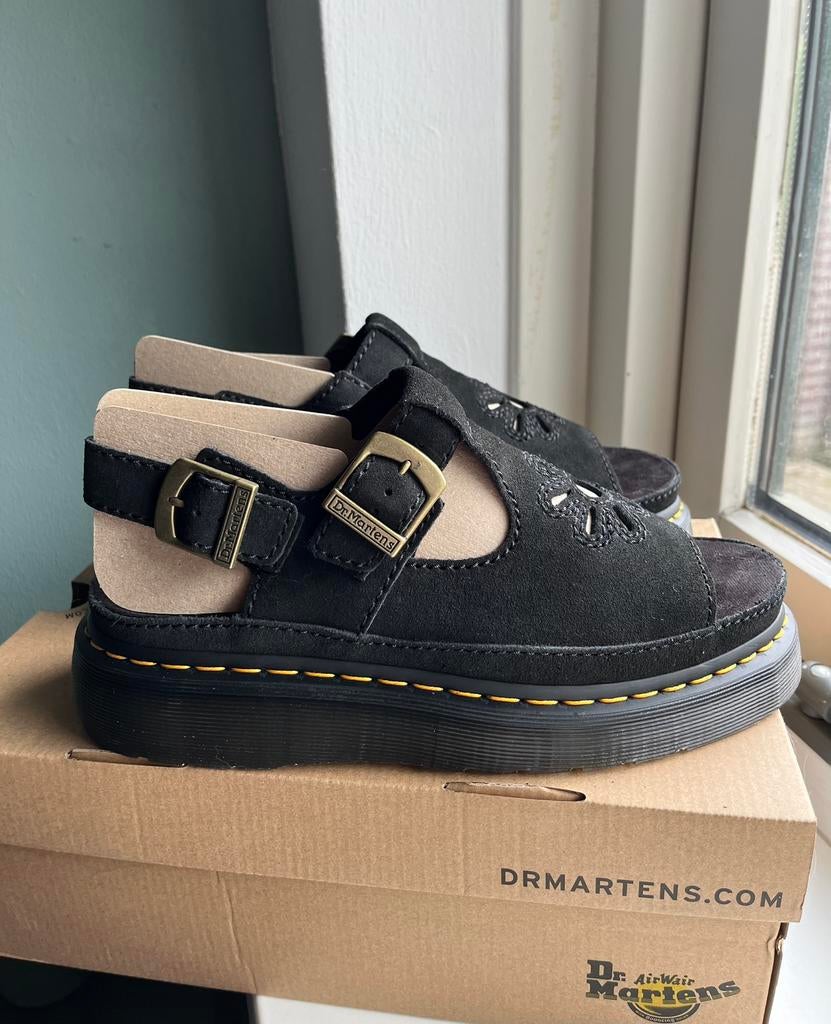 Dr. Martens Dunnet flower suede maat 43, Dr. Martens, -, Zwart, -