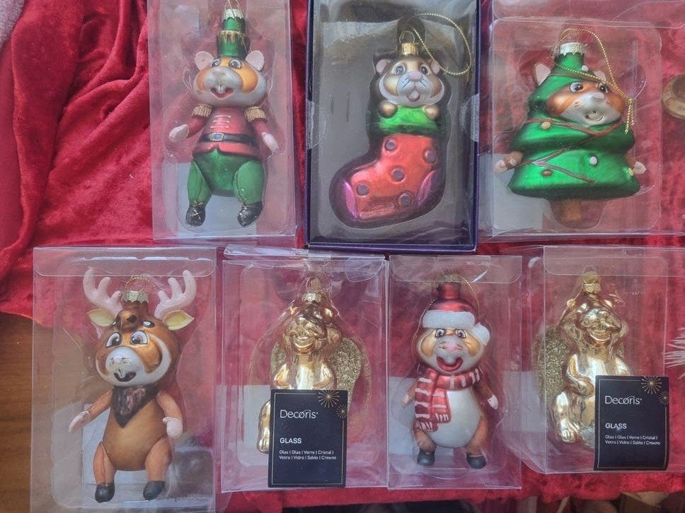 KERST NIEUWE  A.H.  GLAZEN HAMSTERS VOOR IN DE BOOM, Diversen, Ophalen of Verzenden, Nieuw