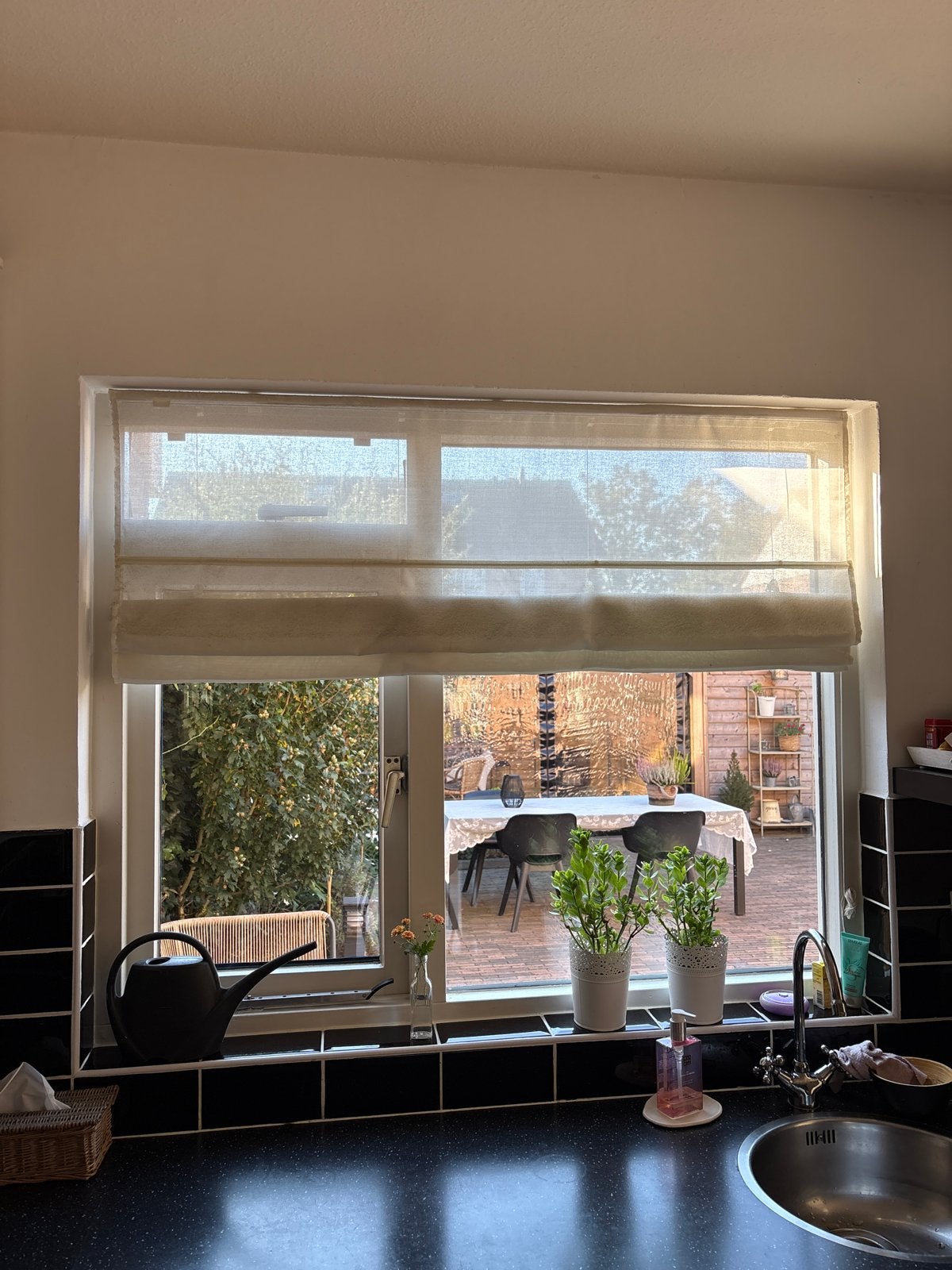 Lichtdoorlatende Vouwgordijnen - Moet nu weg, Huis en Inrichting, Ophalen, Gebruikt, Overige merken, Lichtdoorlatend