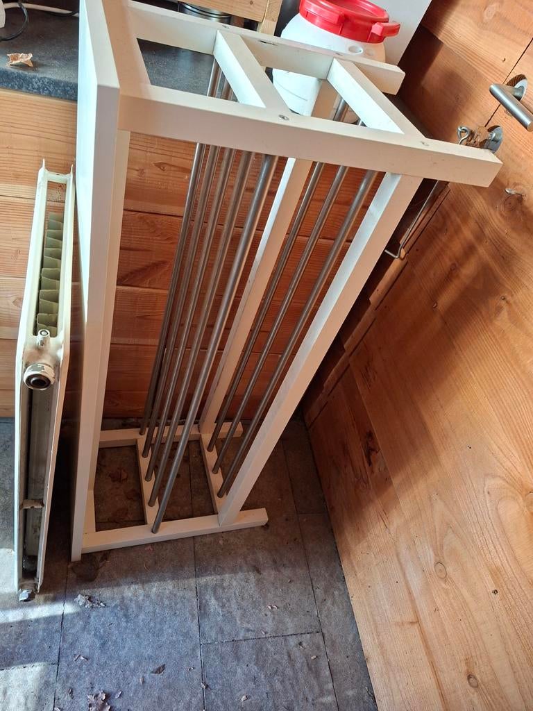 Ikea Tjusig bankje met schoenrek wit/metaal (108x34x50), Ophalen of Verzenden