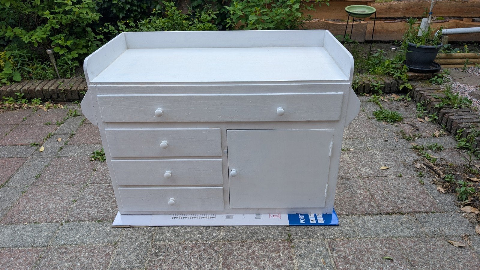 Witte commode / kastje - vintage uitstraling, Minder dan 90 cm, 50 tot 70 cm, Ophalen of Verzenden, 75 tot 100 cm