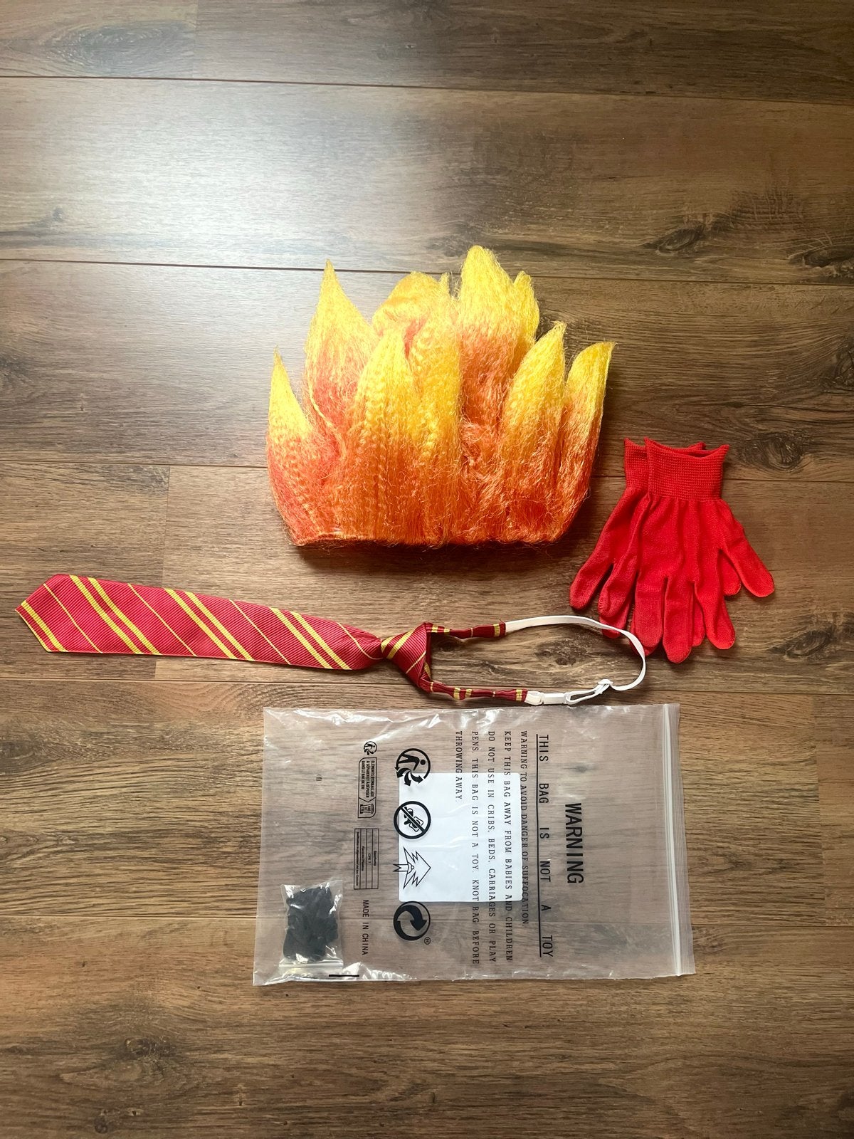 Vlammenpruik Kostuum Set - Carnaval & Themafeestjes, Kleding | Heren, Carnaval, Maat 48/50 (M), Nieuw, Ophalen of Verzenden