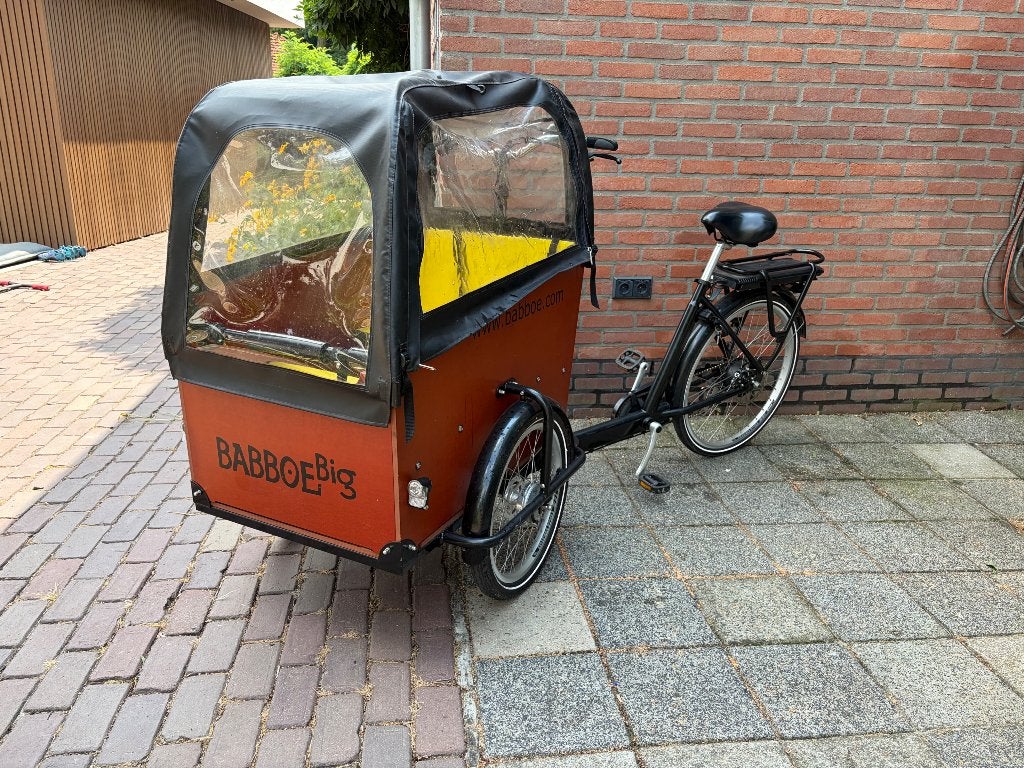Bakfiets babboe big e-bike, 4 kinderen of meer, Gebruikt, Huif, Ophalen