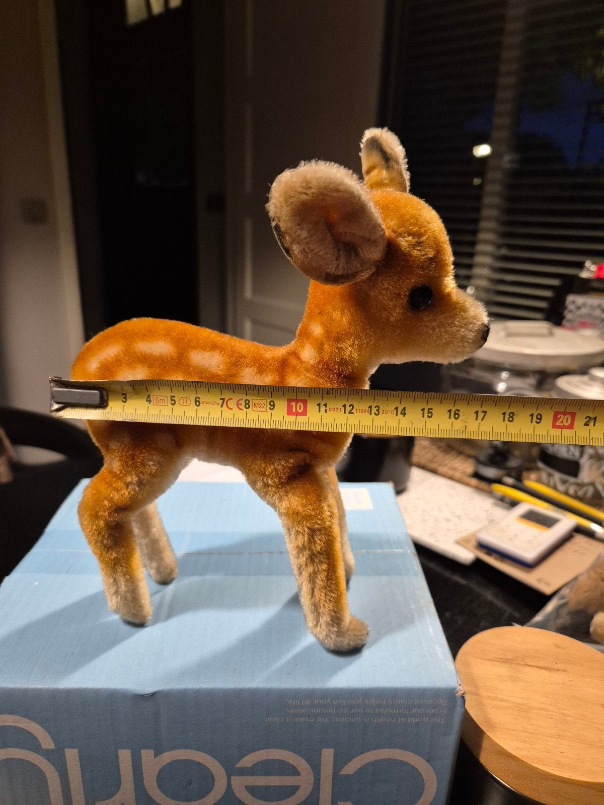 Steiff staand ree - 20 cm - Vintage, Ophalen of Verzenden, Gebruikt, Hert, Gewei of Kop