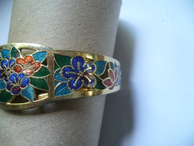 PRACHTIGE VINTAGE CLOISONNE ARMBAND, Sieraden, Tassen en Uiterlijk, Antieke sieraden, Verzenden, Overige materialen, Armband